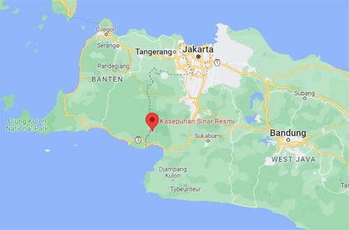 Figure 1. Map of Kasepuhan Sinarresmi Sukabumi, West Java, Indonesia.Source: https://www.google.com/maps/place/Kasepuhan+Sinar+Resmi/@-6.8623258,107.015343,8.33z.
