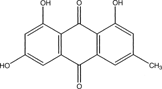 Figure 1 Compound C1:1,3,8-trihydroxy-6-methyl-9,10-anthracenedione (emodin).