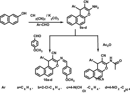 Scheme C. Synthesis of compounds 9a–d to 11a,b