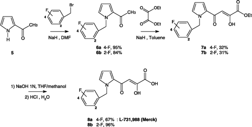 Scheme 2 Preparation of ketoenol acids 8a–b.