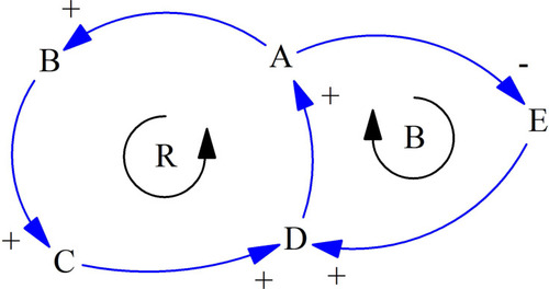 Figure 1 Feedback loops in system dynamics.