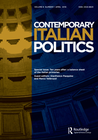 Cover image for Contemporary Italian Politics, Volume 8, Issue 1, 2016