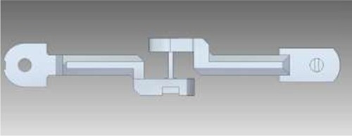 Figure 1 Single-joint module with two links showing two axes of rotation.