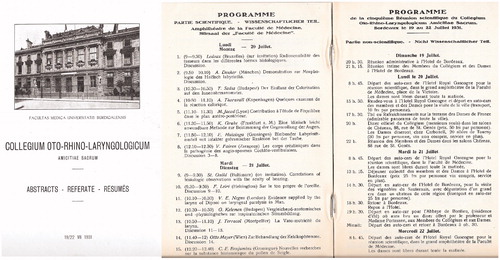 Figure 5. Scientific and non-scientific programme 1931 (partly). Source: Archives of the Collegium.