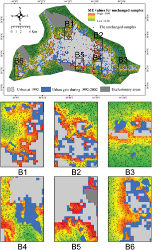 Figure 5. The maximum entropy of non-change samples for Tabriz City.