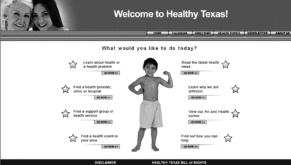 FIGURE 3 Healthy Texas Web Site as of August 2007