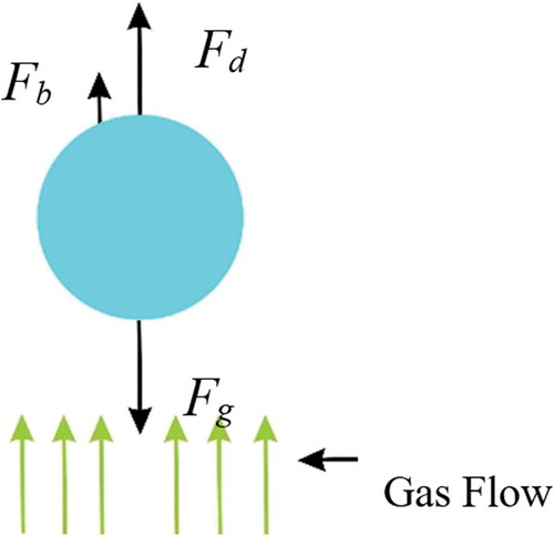 Figure 1. Balance of forces on particles