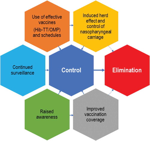 Figure 5. Hib disease: improved control leading toward elimination