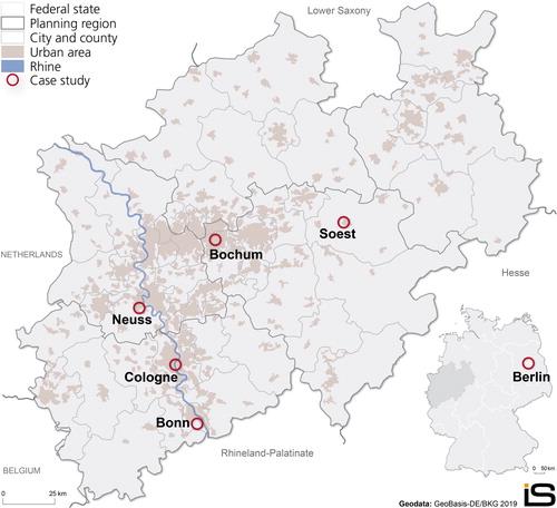 Figure 1. Map of case study cities.