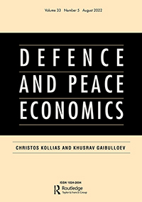 Cover image for Defence and Peace Economics, Volume 33, Issue 5, 2022