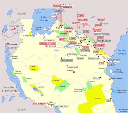 Figure 2: Map of Tanzania showing the location of CTPs