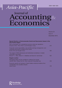 Cover image for Asia-Pacific Journal of Accounting & Economics, Volume 23, Issue 4, 2016