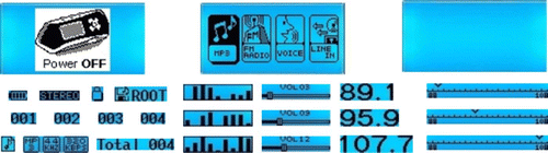 Figure 4. Examples of graphical images used for LCD display of the MP3 player.