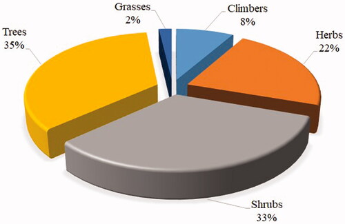 Figure 3. Growth forms of plants used for the treatment of snakebites.