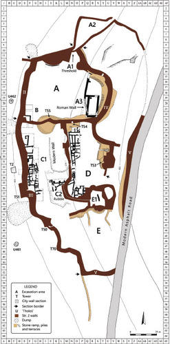 Fig. 2: General plan of el-AI:iwat and excavated areas (illustrator: Sapir Haad)