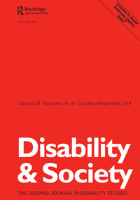 Cover image for Disability & Society, Volume 34, Issue 9-10, 2019