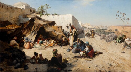 Figure 2. Gustav Bauernfeind, Market in Jaffa, 1890, 58 × 102 cm. Courtesy of Lusail Museum, Qatar Museums, 2022 [OM.803].