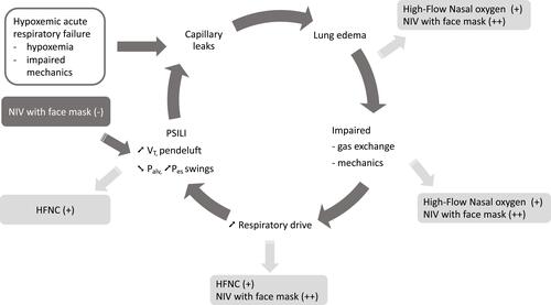 Figure 1 Physiological responses of high-flow nasal oxygen therapy and noninvasive ventilation to acute hypoxemic respiratory failure.