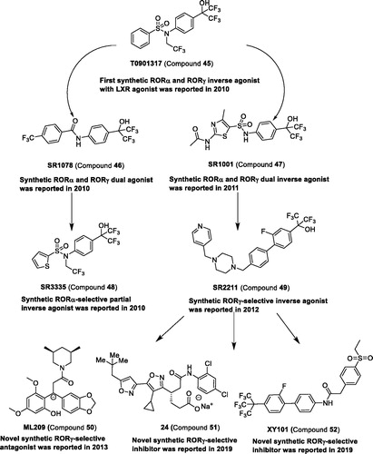 Figure 6. Development and structure of synthetic modulators targeting RORs.