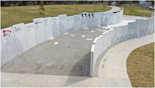 Figure 12. View of the Melbourne Korean War Memorial showing the inclusive design and storytelling on the inside panels.