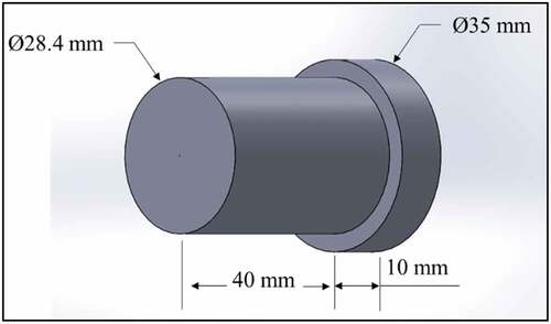 Figure 3. Associated dimensions of the workpiece.