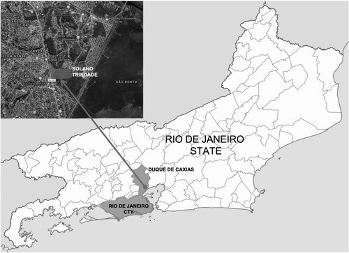 Figure 1: Map Rio de Janeiro and Solano Trindade (Source: google maps and wikipedia with intervention from the authors).