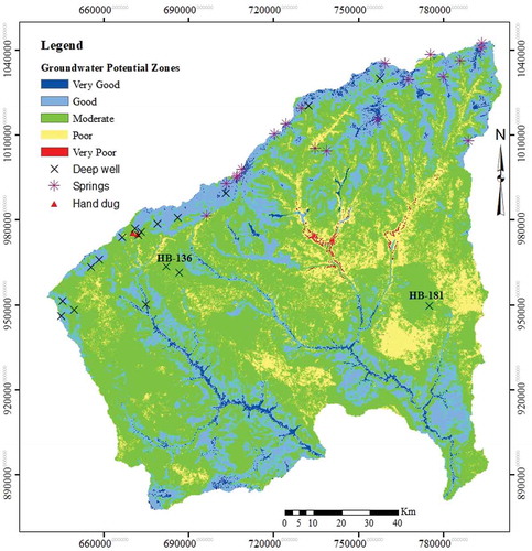 Figure 10. Groundwater potential zone map of the study area