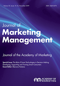 Cover image for Journal of Marketing Management, Volume 35, Issue 15-16, 2019