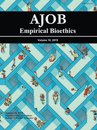 Cover image for AJOB Empirical Bioethics, Volume 10, Issue 4, 2019