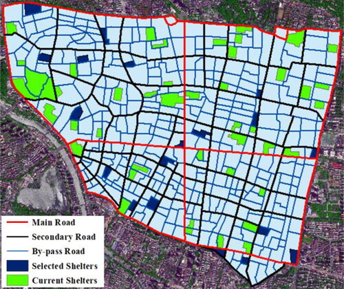 Figure 11. Optimal layout scheme of shelters.