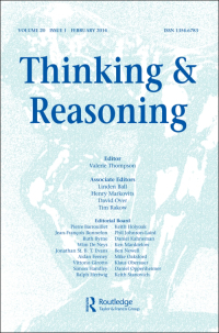 Cover image for Thinking & Reasoning, Volume 4, Issue 3, 1998