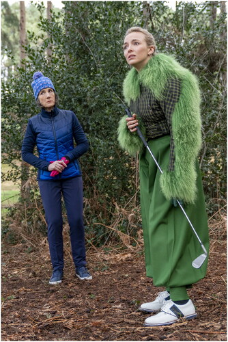 Figure 7 Villanelle as the “beautiful monster” in a Charlotte Knowles Jacket and Dasha in athleisure wear. Jodie Comer as Villanelle, Harriet Walter as Dasha – Killing Eve _ Season 3, Episode 7.Photo Credit: Laura Radford/BBC America/Sid Gentle Films.