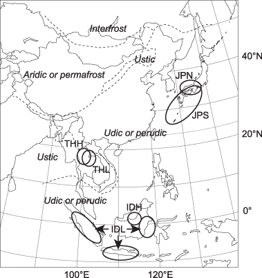 Figure 1  Study area with soil moisture regimes.