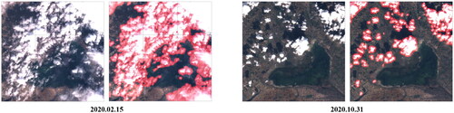 Figure 7. Cloud detection and masking with Sen2cloudless.