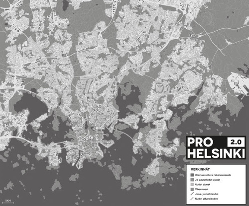 Fig. 1: An effective alternative master planPro Helsinki 2.0.(Created by More Urbanity to Helsinki in 2016; CC-BY-NC)