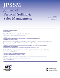 Cover image for Journal of Personal Selling & Sales Management, Volume 37, Issue 1, 2017