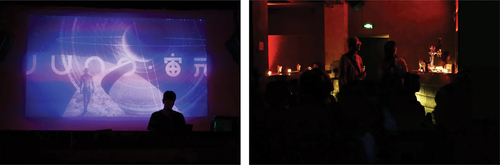 Figure 1. CINEMAQ’s screening of “Juno •宙元” (left), CINEMAQ’s audience watch the films (right).