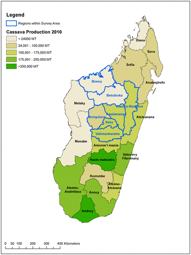 Figure 1. Map of Madagascar showing the survey locations.