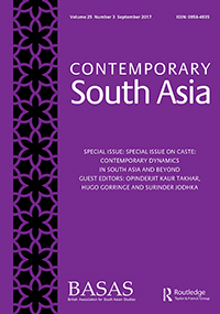 Cover image for Contemporary South Asia, Volume 25, Issue 3, 2017