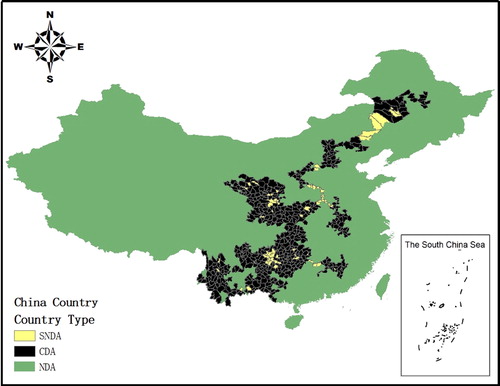 Figure 1. Spatial distribution map of China’s CDAs.