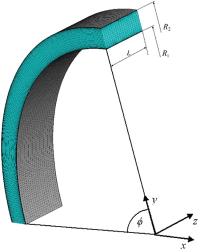 Figure 1. Meshed computational fragment of the flow domain.