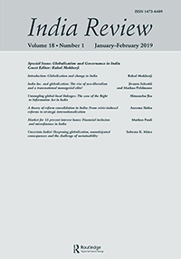 Cover image for India Review, Volume 18, Issue 1, 2019
