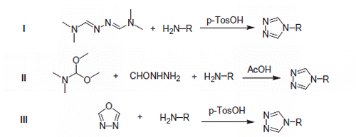 Scheme 2. The introducing method of triazole for 4-Substituted-1,2,4-triazoles.