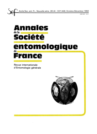 Cover image for Annales de la Société entomologique de France (N.S.), Volume 28, Issue 4, 1992