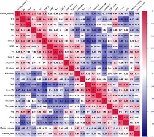 Figure 2 Correlation among all immune cells.