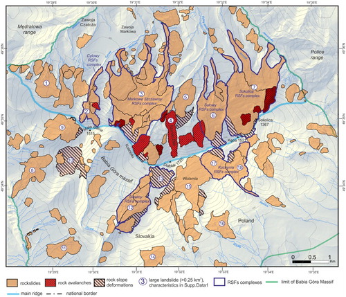 Figure 5. RSF inventory map of the Babia Góra Massif.