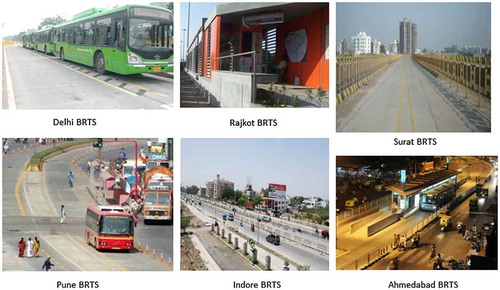 Figure 1. Images from selected Indian BRT system routes