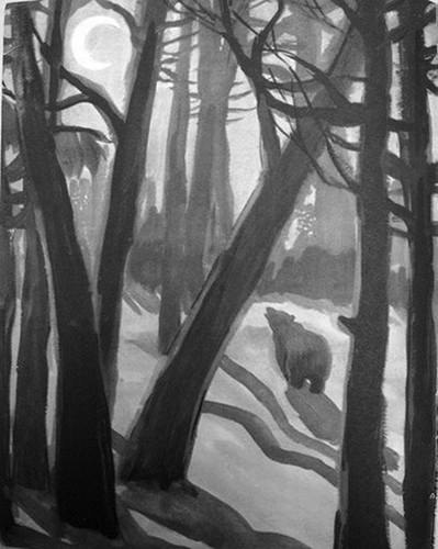 FIGURE 8 Medved' i veter [The bear and the wind] by Kronid Garnovskii; illustrated by Viktor Duvidov (1932–2000) and Aleksei Shtorkh. Moscow: Sovetskaia Rossiia, 1960.