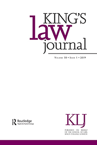 Cover image for King's Law Journal, Volume 30, Issue 1, 2019