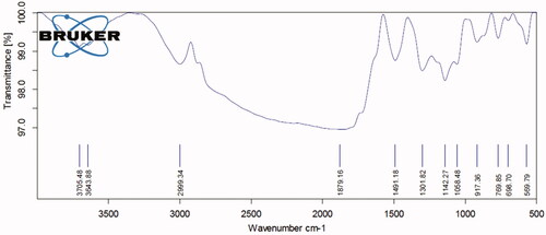 Figure 2. Analysis of Hc-CuONPs using FTIR.